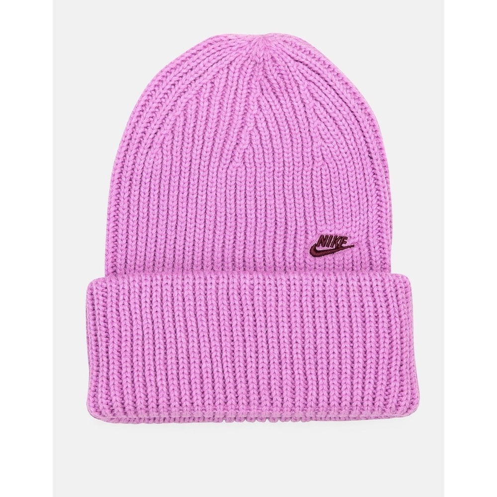 New Nike Sportswear Cuffed Beanie Pink Dark Beetroot Women's OSFM Winter Style